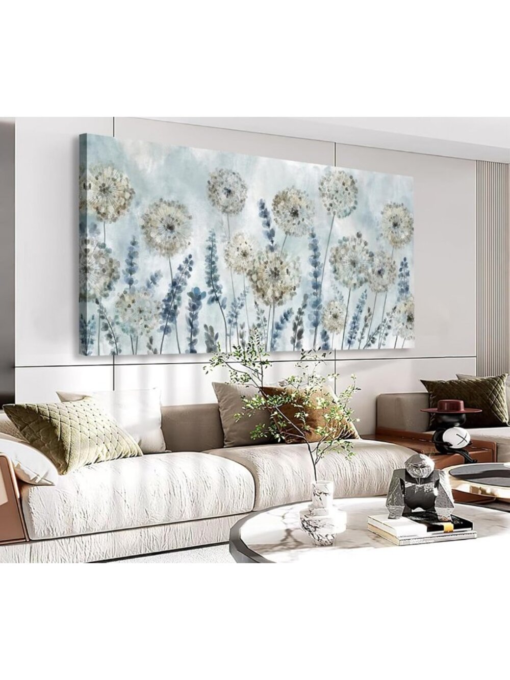 Farmhouse Dandelion Canvas Wall Art - Nature-Inspired Decor for Living Room